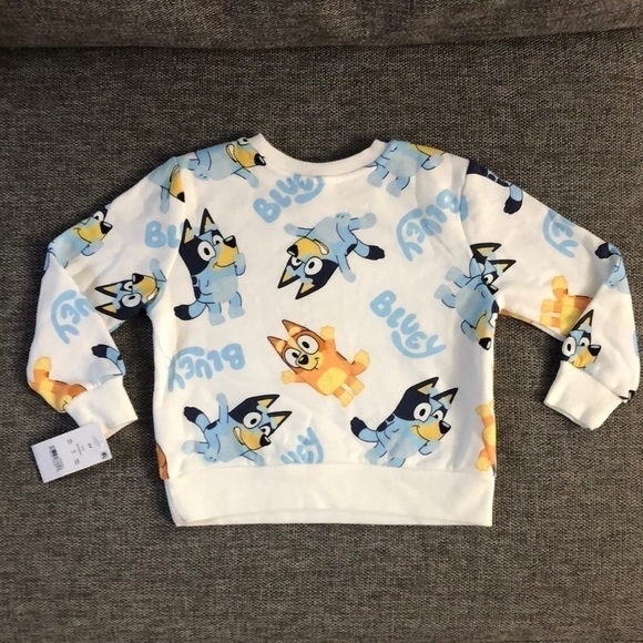 Moose Bluey Bingo Long Toddler Boys Sleeve Pullover Sweatshirt White 2T - Picture 6 of 13
